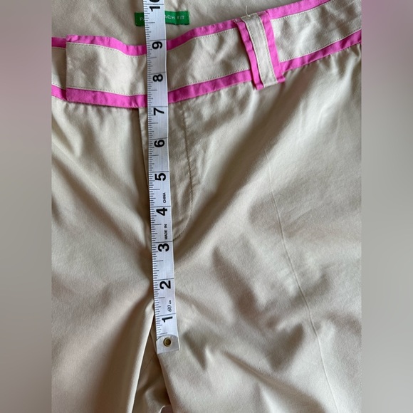 Lilly Pulitzer Palm Beach Fit Bermuda Shorts Sz 4 Beige Pink Trim Stretch Cotton - Picture 6 of 8